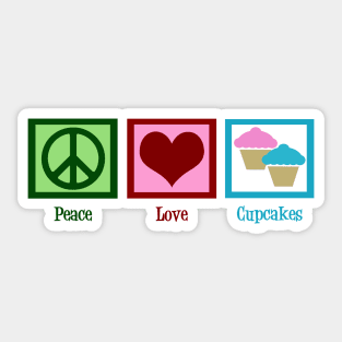 Peace Love Cupcakes Sticker